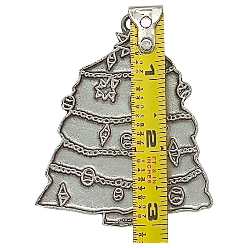 Fischer Pewter Christmas Tree Ornament Sycamore Pewtersmith 1988 Evergreen VA - Picture 5 of 6